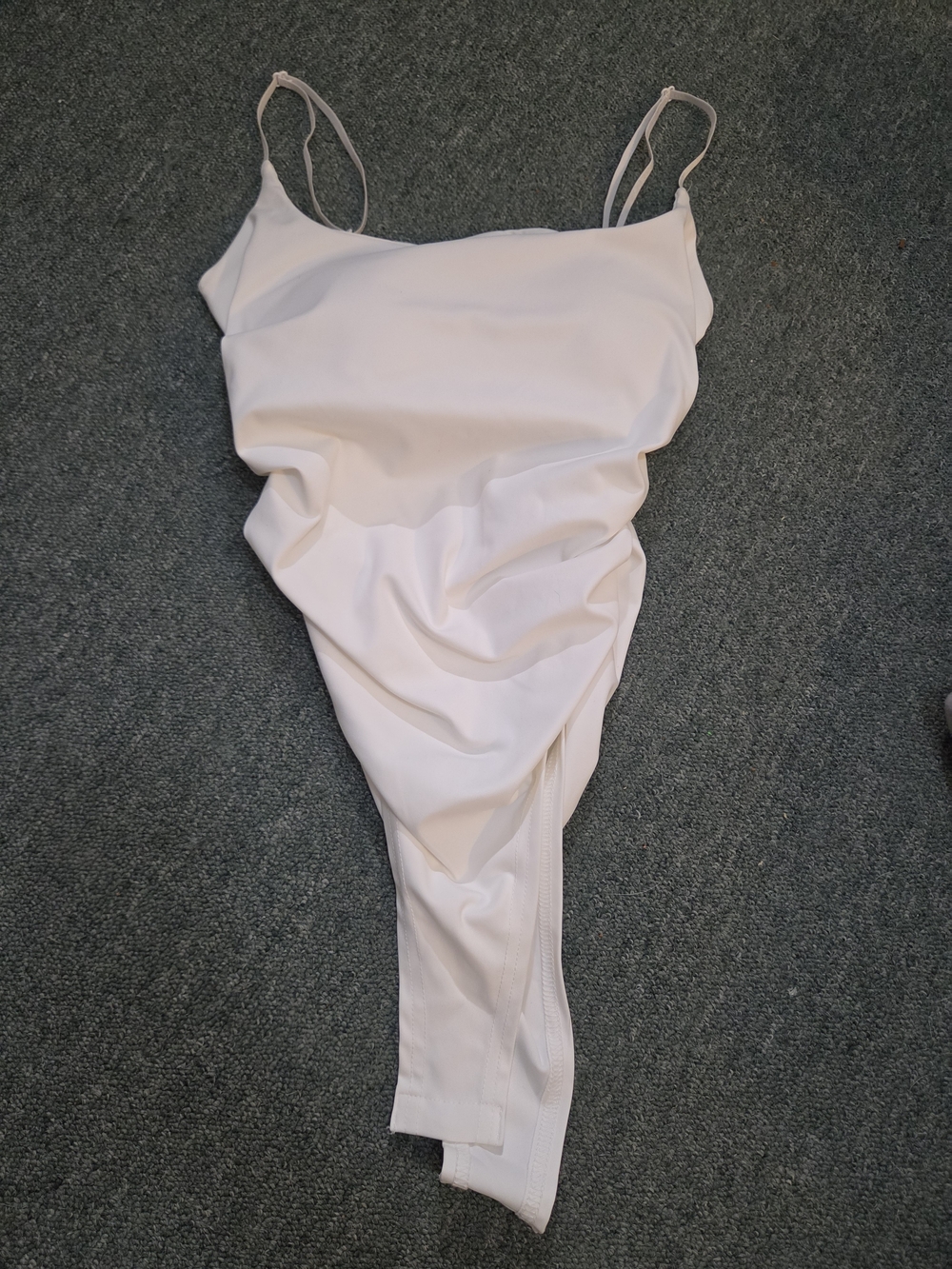 Shein White Spaghetti Strap Bodysuit, size Small